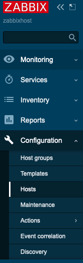 Access the configure hosts menu